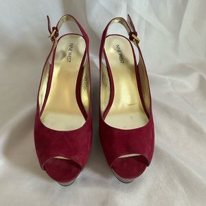 Nine West Maroon Suede heels